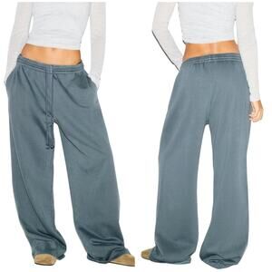 Skims NWT Boyfriend Fleece Baggy Sweatpant Zircon Blue Gray Size 4X Oversized